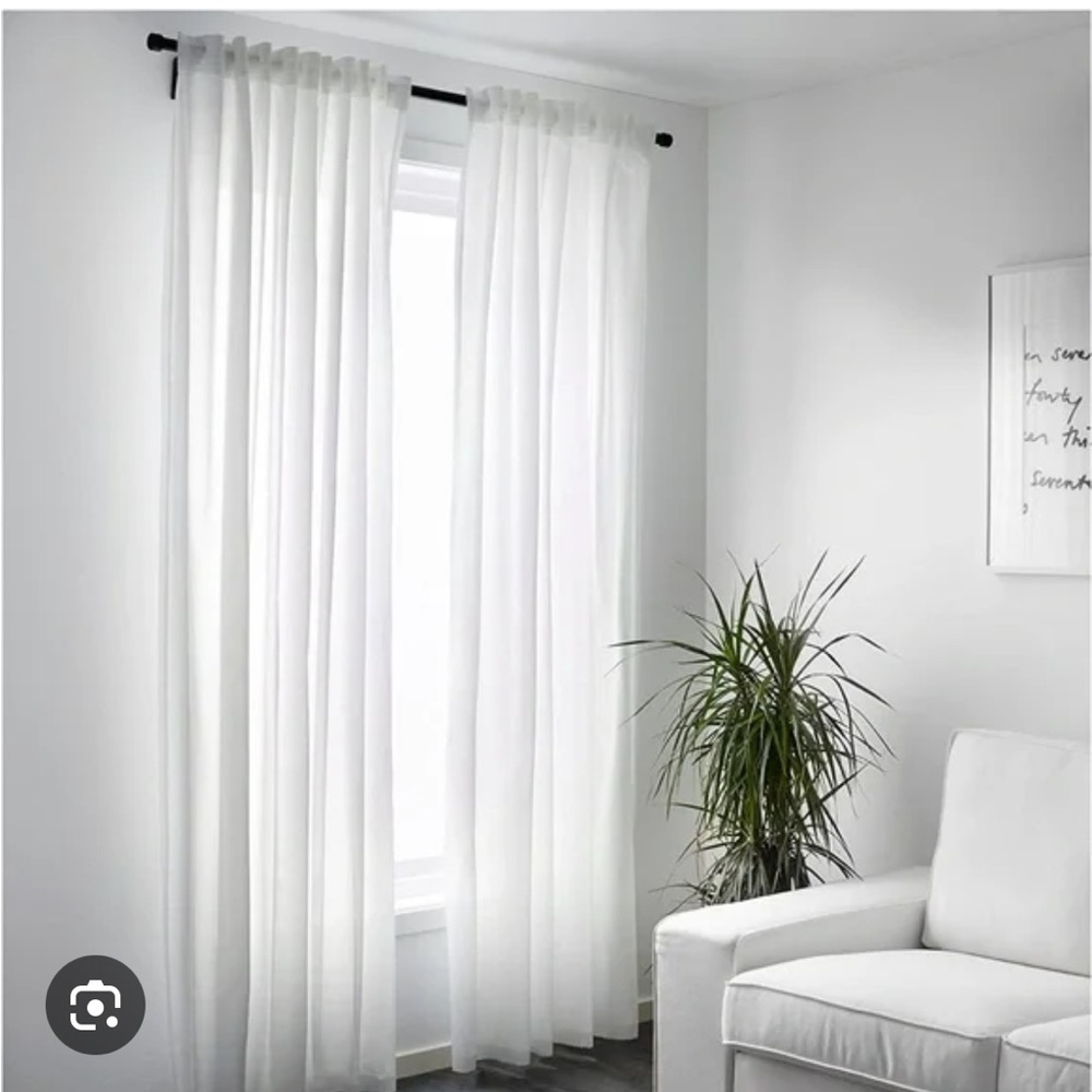New IKEA Vivan White Pack of 2 Panels Curtains Semi-Sheer 1 Pair